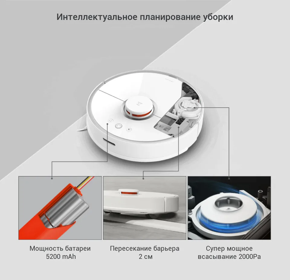 Xiaomi Roborock S50 робот пылесос 2 WI-FI приложение Управление подметание и уборка с водяным баком Smart планируется очистки для дома