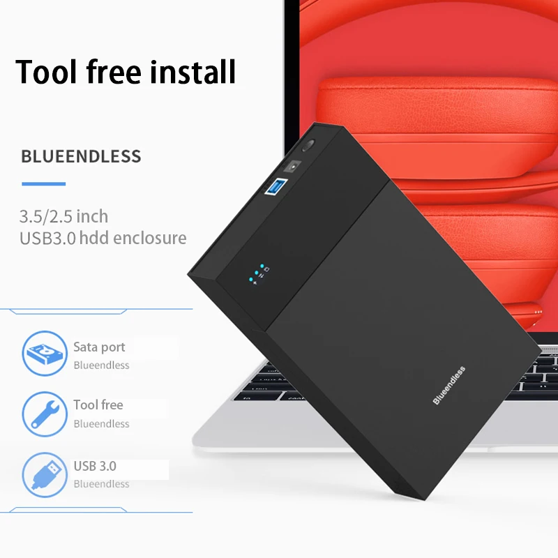 External Hard Drive Enclosure case sata for 6TB hard disk USB3.0 hdd docking station enclosure 2.5 