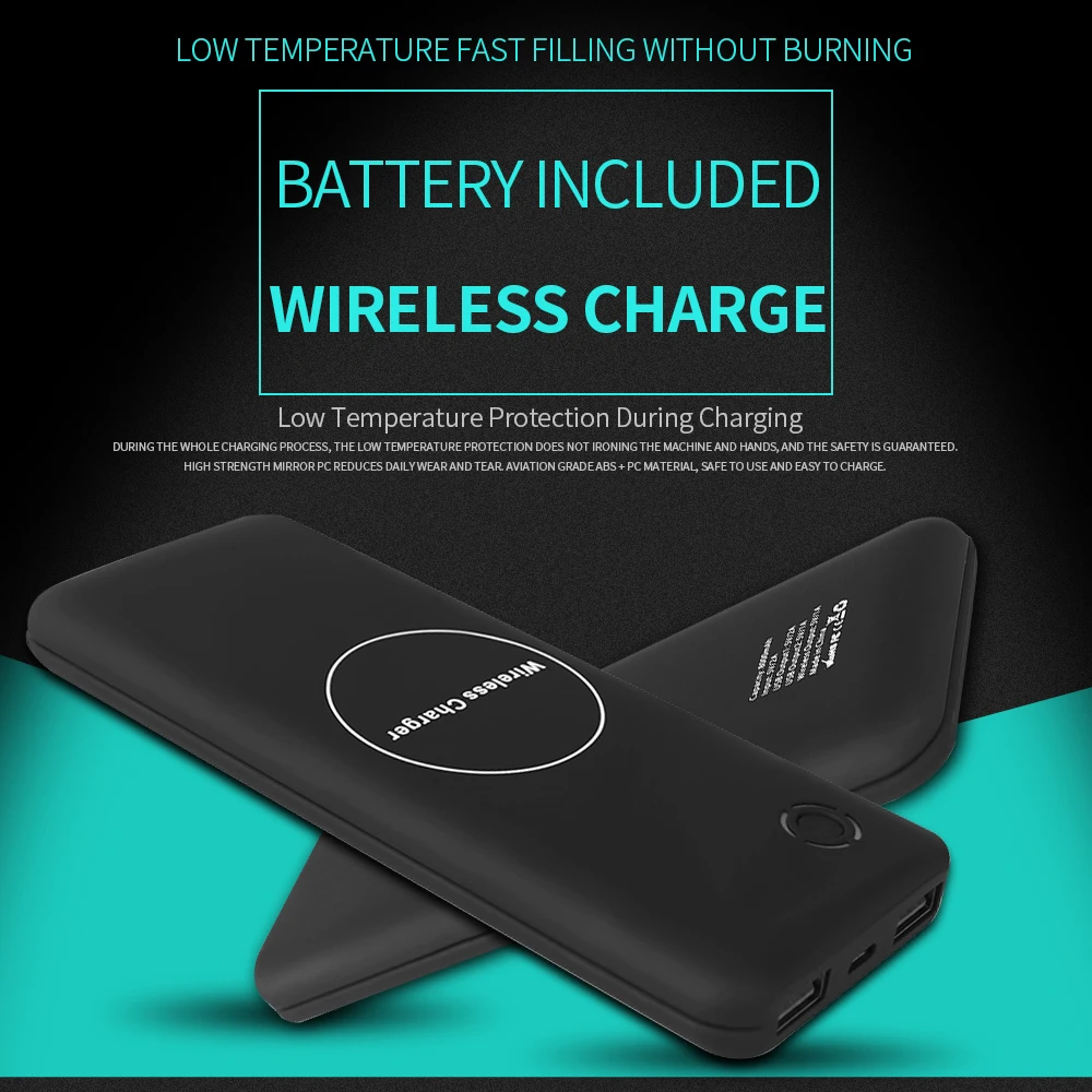 SailWalrus 8000 mAh QI Беспроводное зарядное устройство для iphone 8 X XS Max XR Dual USB батарея Powerbank