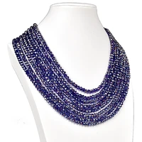 glouries faceted blue beads 46mm jewel multilayer glass crystal necklace 17 26inch gem for your wife daughter wholesale h141