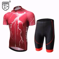 amur leopard men cycling wear kits short sleeve bike bicycle shirt jersey tight shorts sets cycling jersey shorts suits
