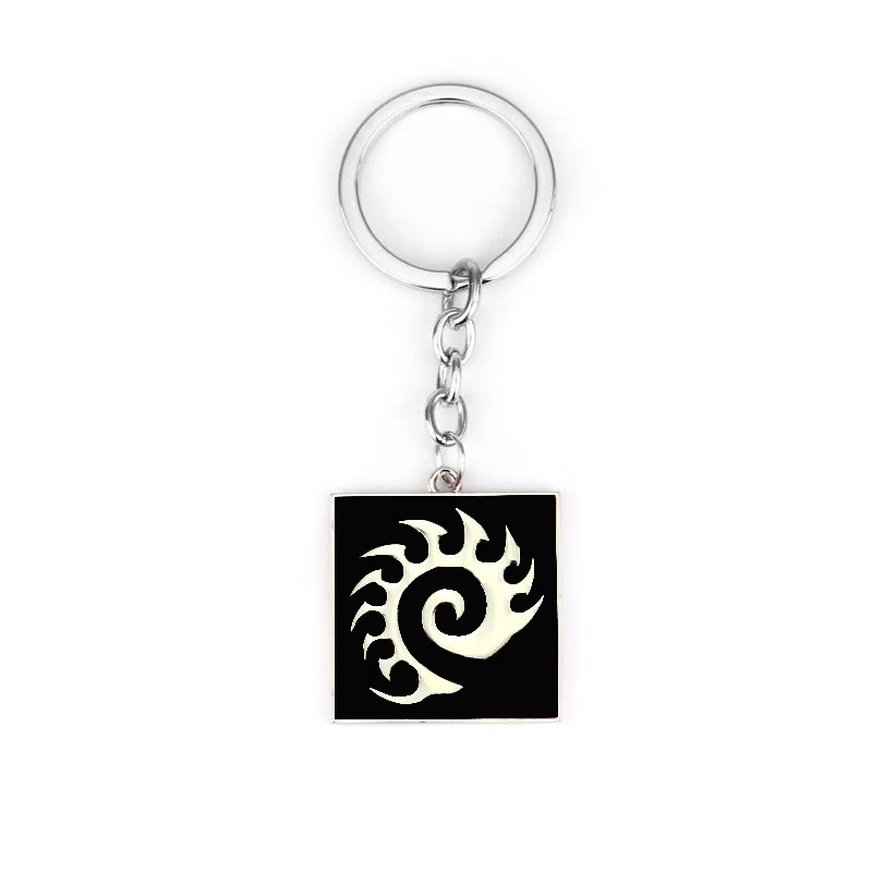 Полный набор StarCraft брелок с рисунком из игры Крылья Свободы Terran Zerg Protoss 3D с логотипом, Металлические Брелоки Подвеска Брелки chaviro Llavero - Цвет: Серый