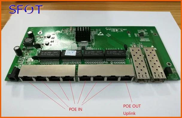 2 порта s SFP + 8 портов RJ45 POE обратный коммутатор управляемый вместе с портом SC 3km и