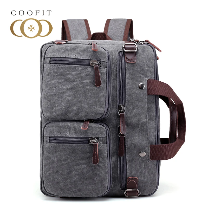 Coofit 3 в 1 Многофункциональный унисекс рюкзак ретро холст ноутбук Рюкзаки для Для