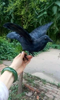 simulation black dove large 30x10x24cm model toy lifelike spreading wings dove handicraft decoration gift t406