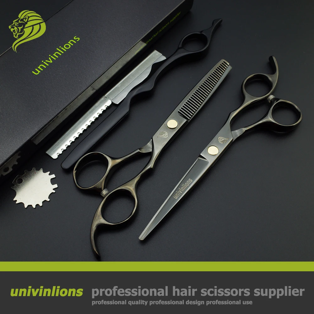 Титановые черные парикмахерские ножницы 6 дюймов Профессиональные японские из