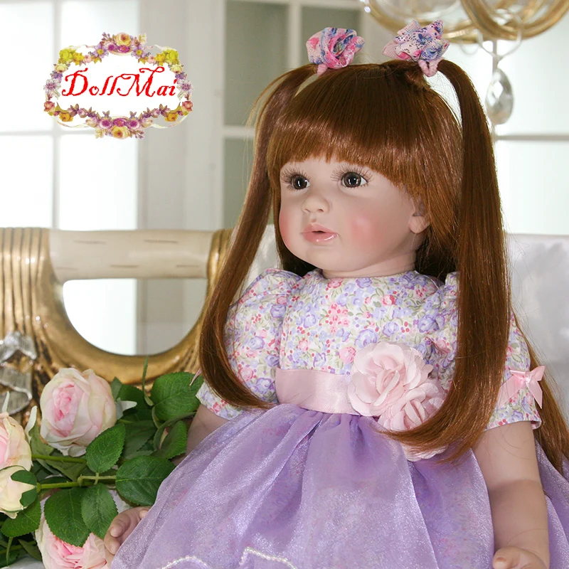 

DollMai Exquisite Doll reborn toddler adoras princess Girl 24" 60cm silicone vinyl reborn baby dolls toys for children gift