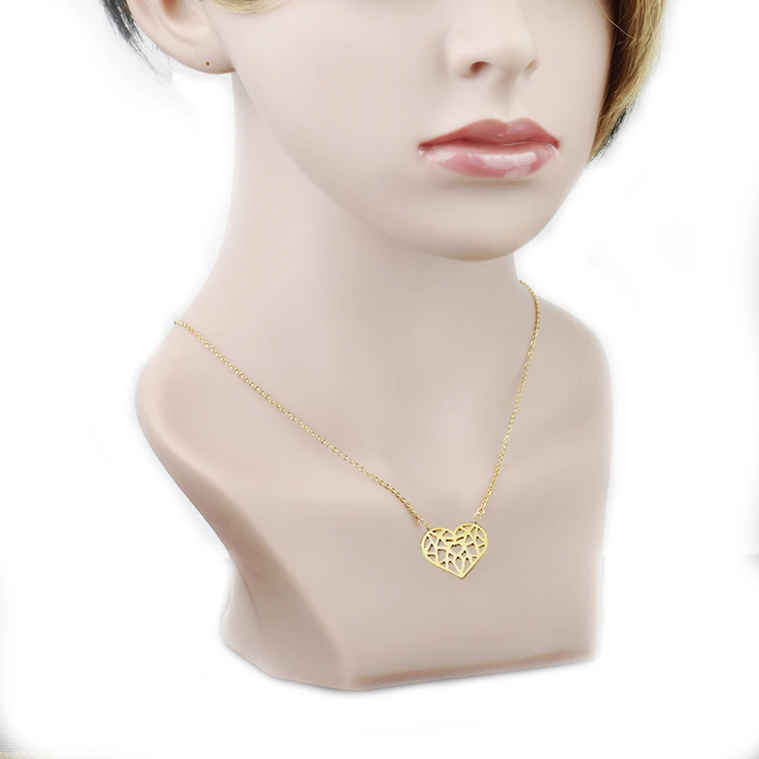 V привлечь 10 шт. уникальный кулон сердце Нержавеющая сталь цепочка себе Jewelry