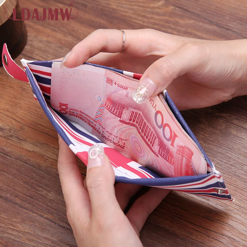 LDAJMW новые холщовые мужские и женские бумажники американские английские плоские