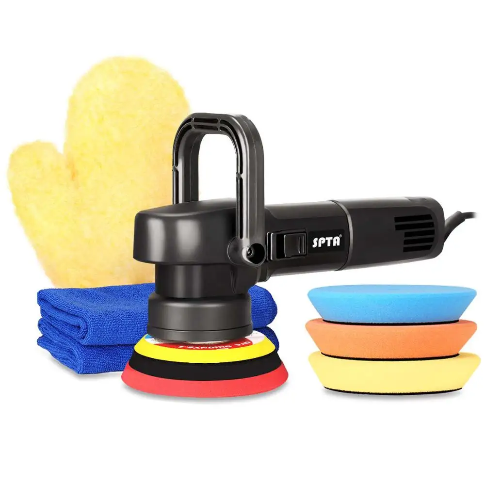 polisher set SPTA 8 мм двойное орбитальное действие Авто Полировальная Машина Автомобильный полировщик буферный шлифовальный воск роторный мощный полировальный мини шлифовальный инструмент - Цвет: polisher set