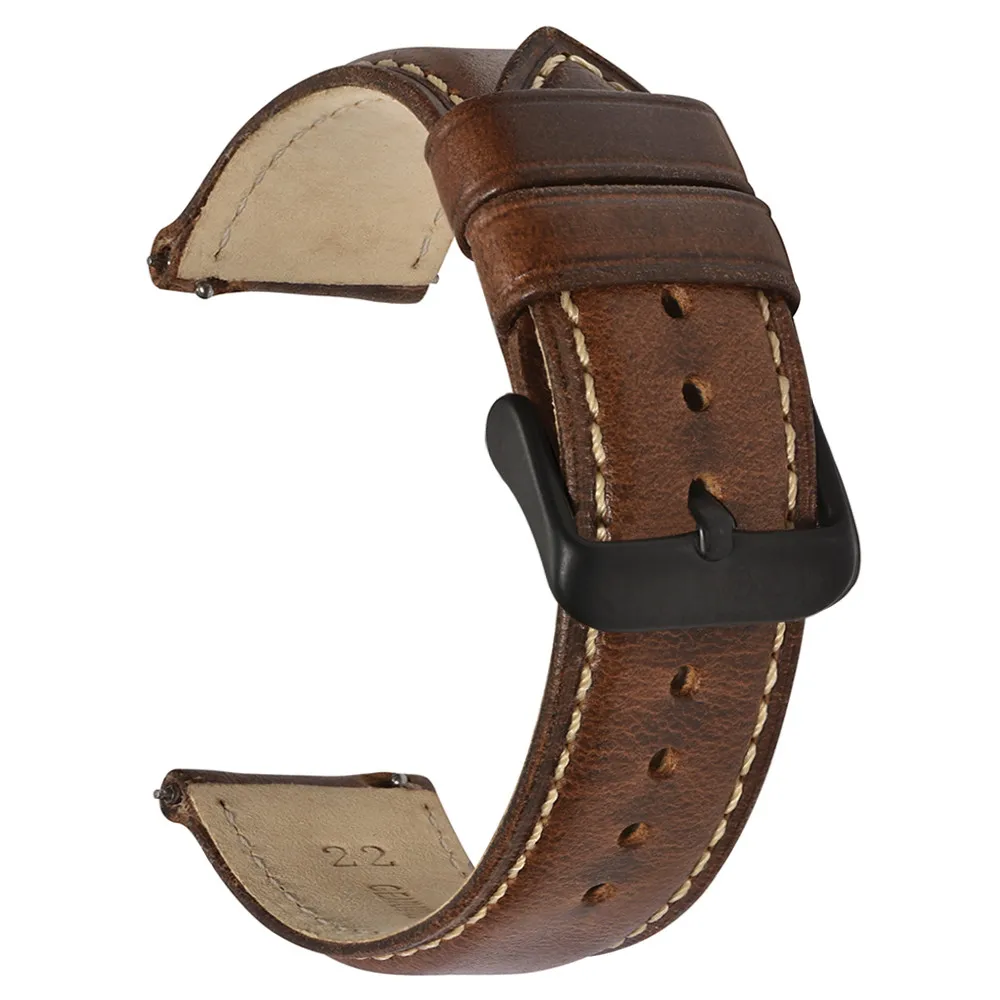 light brown 2 BEAFIRY загорелая кожа 22 мм 20 мм 18 мм ремешок для часов Quick Release Watch Band ремешок коричневый для мужчин и женщин совместим с Fossil - Цвет ремешка: light brown 2