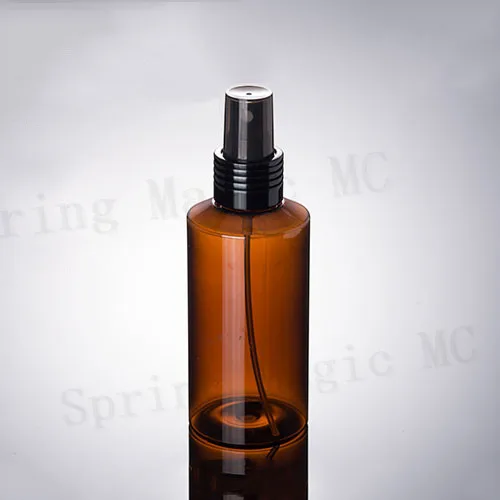 100 шт. 150 мл белая/прозрачная/зеленая/коричневая ПЭТ бутылка с черным алюминиевым