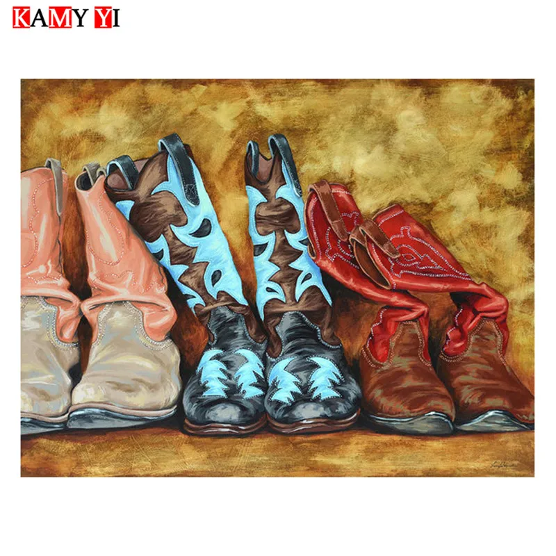 

KAMY YI 5D DIY Full Square/Round Drill Diamond Painting"Colored shoes"Mosaic Diamond Embroidery Home Stitch Gift Decor HYY