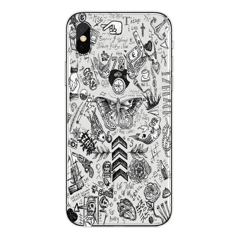 TPU Чехлы для телефонов Tatuagens do One Direction Harry Styles para Coque для iphone 5, 6, 7, 8 Plus, X, мягкий чехол из ТПУ, прозрачный чехол - Цвет: TPU