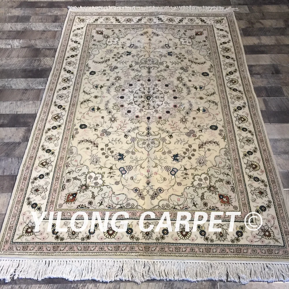 Yilong 4 'x 6' восточные Изысканные цветы ручной вязки шерстяной шелковый ковер