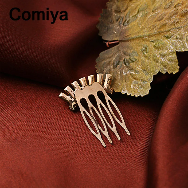 Comiya кристалл геометрические позолоченные гребни для волос модные ювелирные