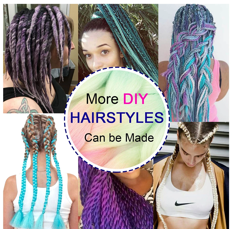 DinDong, 24 дюйма, Xpressions, Ombre, Jumbo Braid, 100 г/шт., синтетические африканские плетеные волосы для наращивания, прическа, розовый, черный, фиолетовый