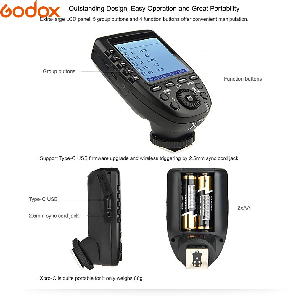Godox Xpro серия Flash Trigger передатчик C/N/S/F/O для всех типов камер Canon Nikon Sony Olympus Panasonic