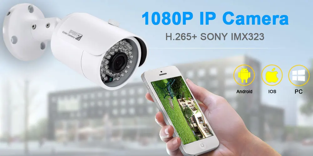 SMTKEY 48V POE 2.0MP Onvif HD 1080P IP камера SONY IMX 323 наружная Водонепроницаемая камера видеонаблюдения 5MP H.265+ сетевая IP цилиндрическая камера
