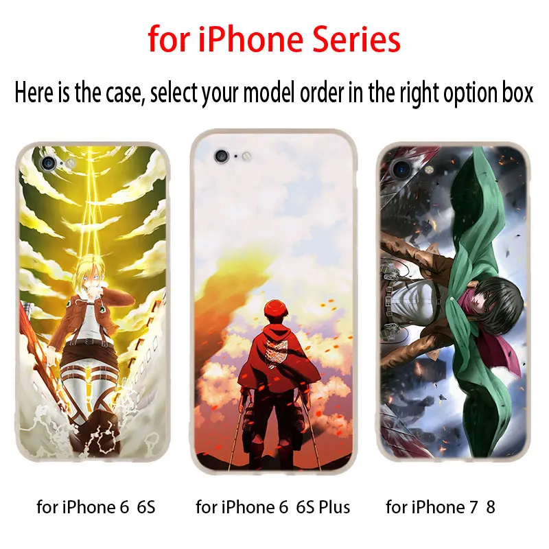 Мягкий чехол с аниме атакой титанов для iPhone 12 11 Pro X XS Max XR 8 7 6 Plus 5s SE 2020 S 1 Mini |