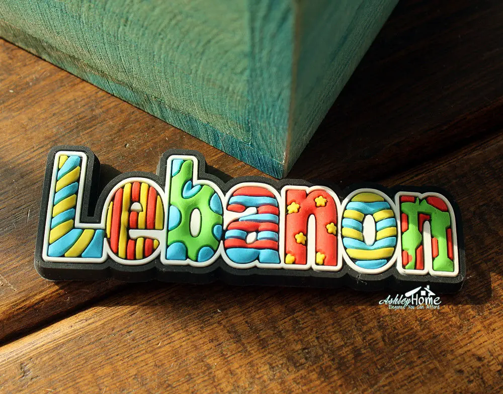 Ливан красочные буквы мини 3D резиновый магнит на холодильник туристическая