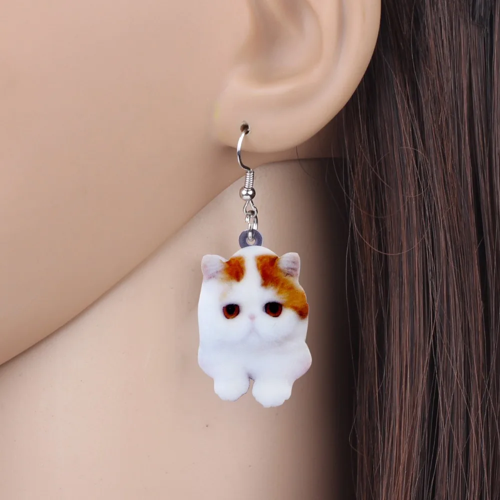 Bonsny акриловые серьги с милым котом из мультфильма Котенок большие длинные