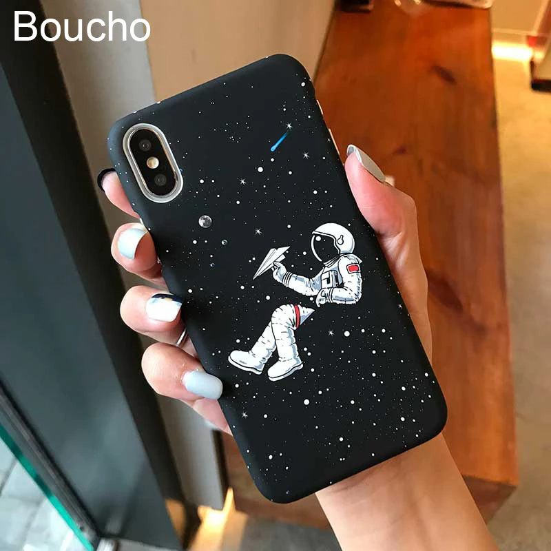 Чехол для телефона Boucho iphone 6 6s 7 8 Plus чехлы с изображением космонавтов в космосе X XS