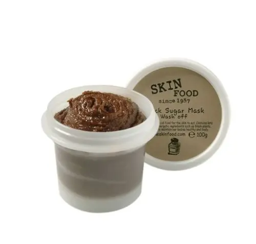 Skin Food черного сахарного маску 100g Корейская маска для лица средство от черных