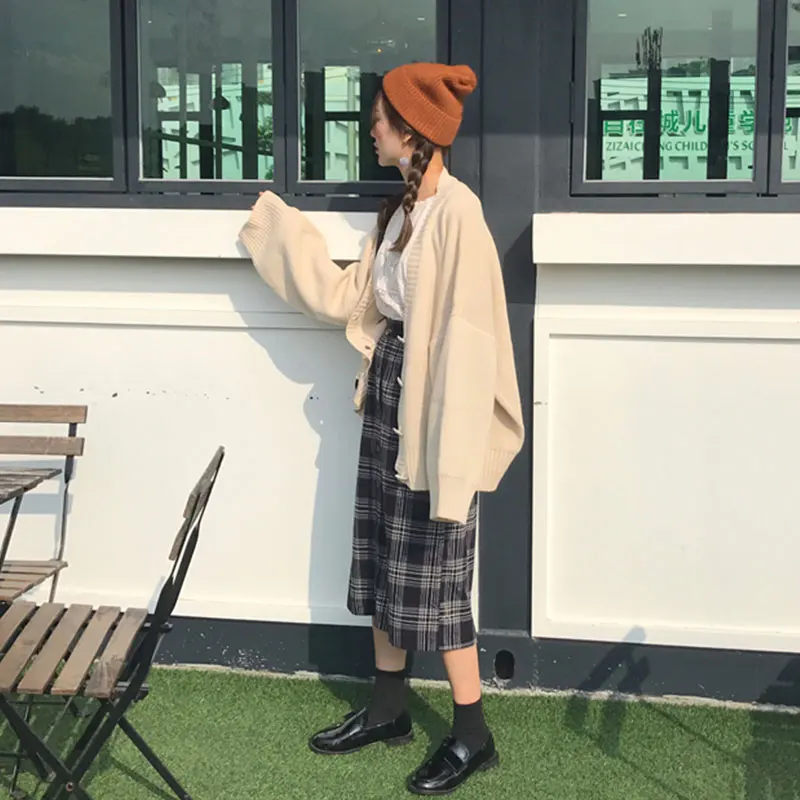 Korean Female Cardigan Jacket Tide Medium Long Bat Sleeve Autumn Sweater Women Plus Size Winter Blouses feminina Coat SS202 |