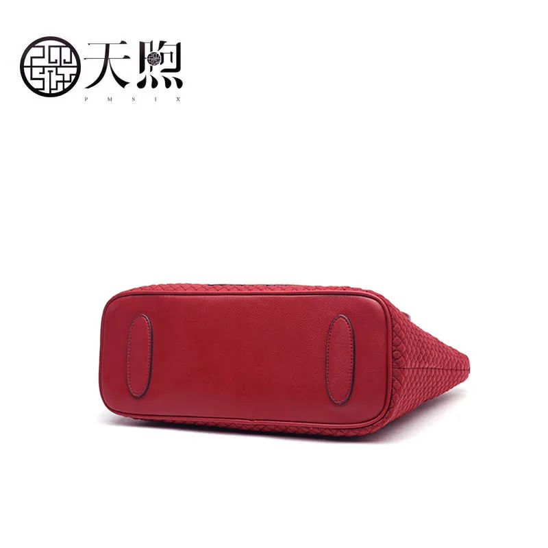 Pmsix shoulder bag female new fashion wild leather handbag female bag large capacity bag tote bag