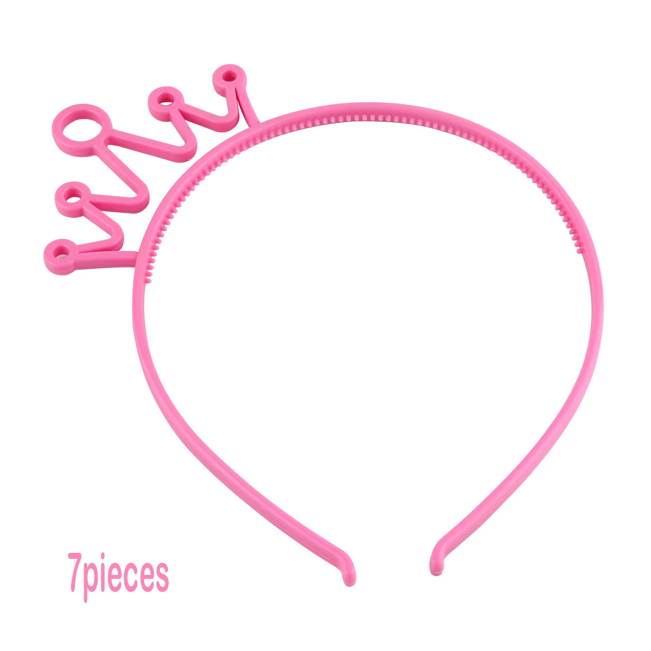 7pcs pink crown 7 шт., милая пластиковая повязка на голову с кошачьими ушками, яркие цвета, единорог, корона, повязки на голову, для девочек, для детской вечеринки, для ежедневного украшения, аксессуары для волос - Цвет: 7pcs pink crown