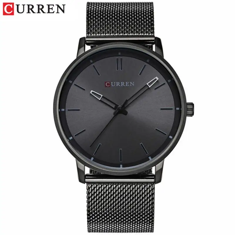 Black CURREN часы для мужчин повседневные спортивные часы для мужчин s часы лучший бренд класса люкс полностью Черные Стальные кварцевые часы для мужчин подарки Relogio Masculino - Цвет: Black
