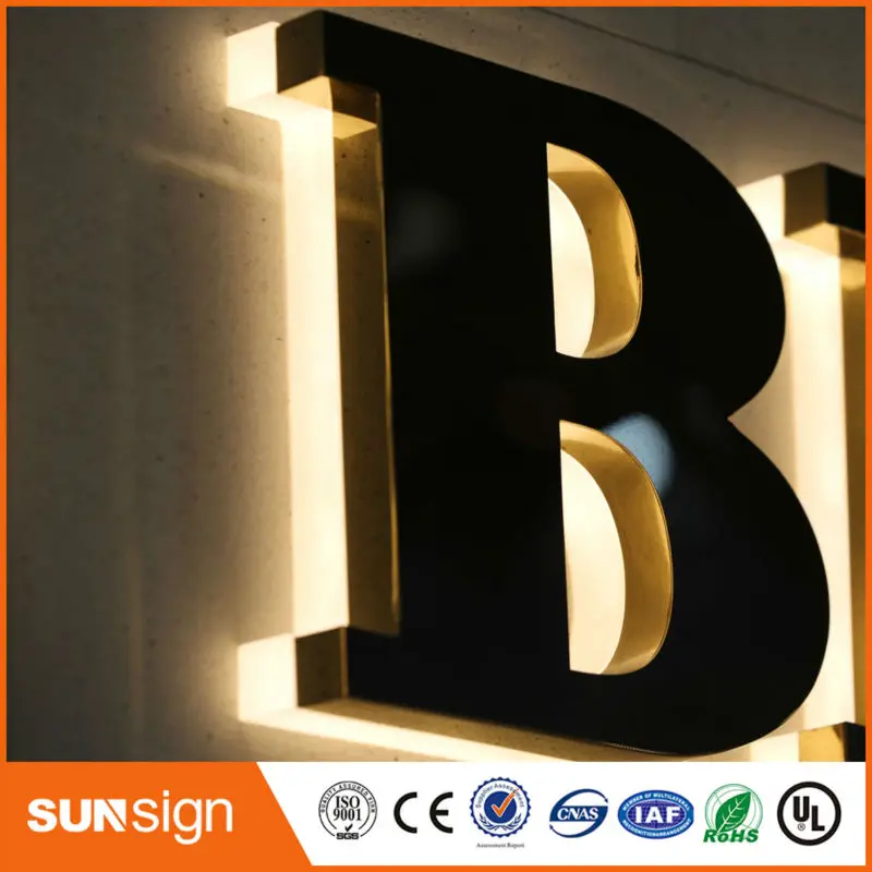 Реклама из нержавеющей стали буквы светодиодный для косметики названия