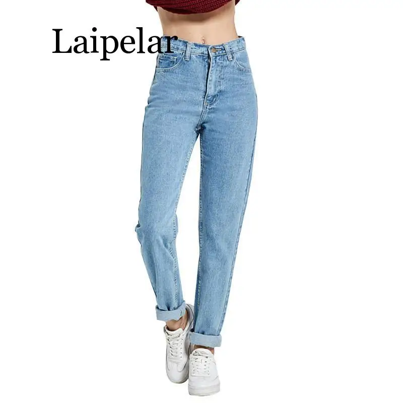 Laipelar 2019 New Slim Harem Pants Vintage High Waist Jeans New Womens Pants Full Length Pants Loose Cowboy Pants new 2020 mx pants