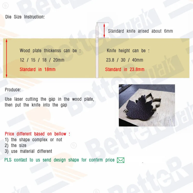Лазерный штамп RCIDOS в форме кожи под заказ японское стальное лезвие ремешок для
