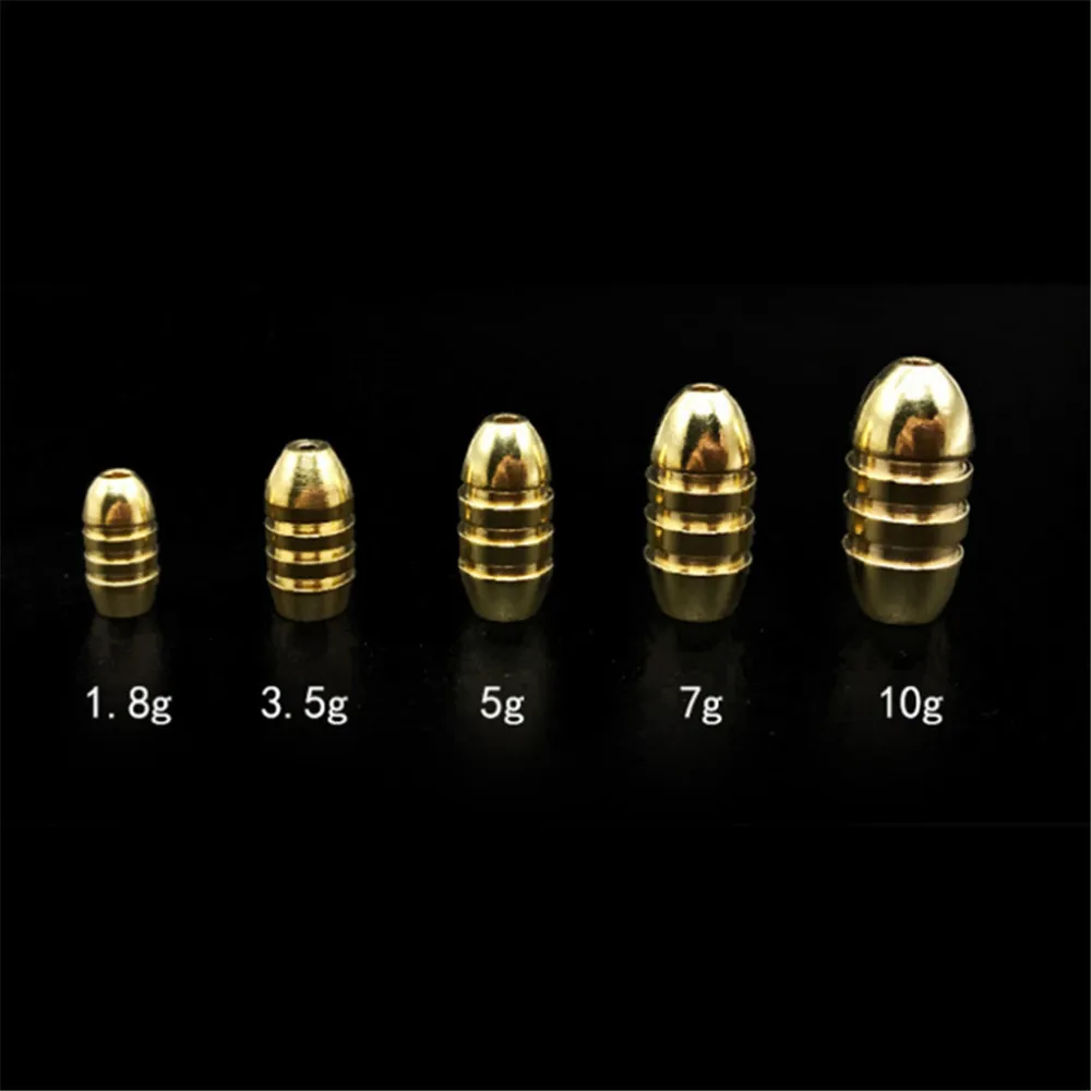 5 шт./лот грузила из нержавеющей стали и латуни в форме пули 1 8 г/3.