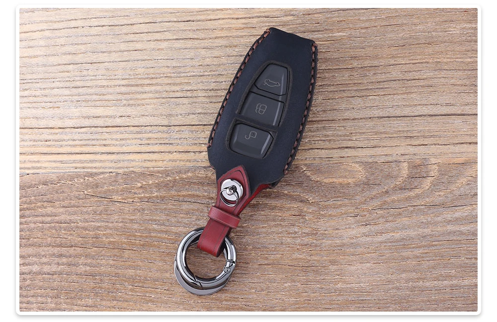Чехол KEYYOU из натуральной кожи для автомобильного ключа с умным дистанционным управлением для Ford Fiesta Focus 3 4 MK3 MK4 Mondeo Ecosport Kuga Focus ST