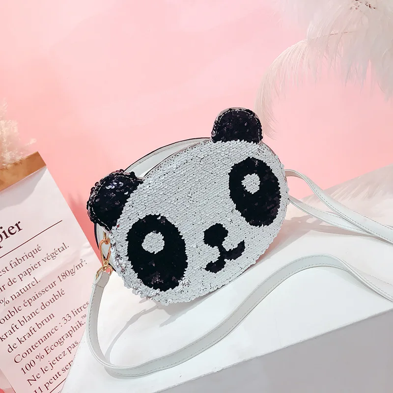 Симпатичные панды Малый Bag2018 новые летние Стиль блестки небольшой круглый BagKorean