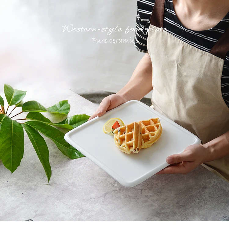 Fashion Pure Shop Ceramic Tableware Square Abalone Fish Plate Western Dish Steak Spaghetti New Kitchen Utensils | Дом и сад