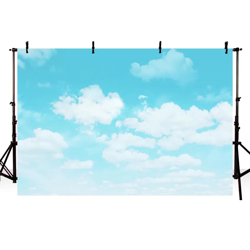 

Mehofoto Photography Backdrop Blue Sky White Cloud Backdrops Newborn Baby Photo Background for Family Seamless Vinyl Cloth G1102