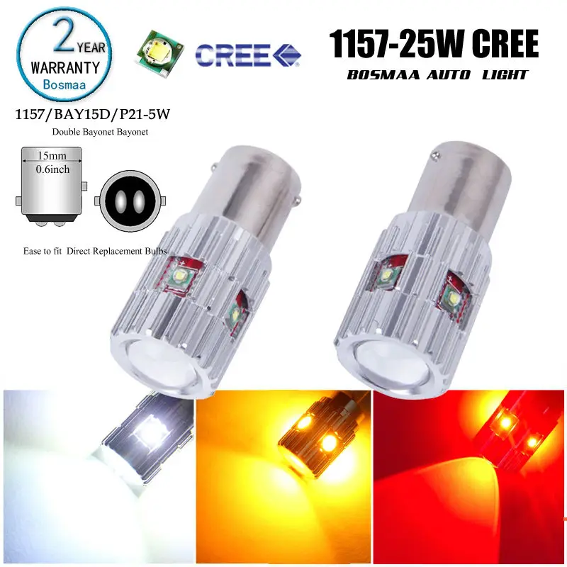 Светодиодсветодиодный лампы 2xBosmaa 25 Вт cree XP E высокая мощность 1157 S25 XPE