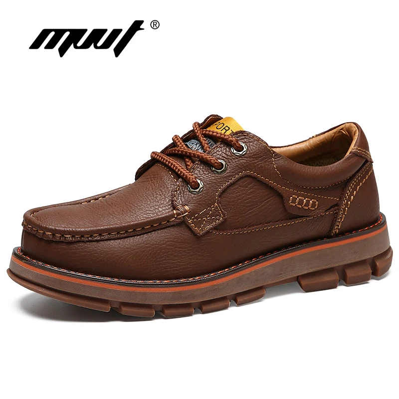 MVVT Genuine Leather Shoes Men Tooling shoes Classic Ankle Work Boots Safety Nubuck leather Autumn Flats | Обувь