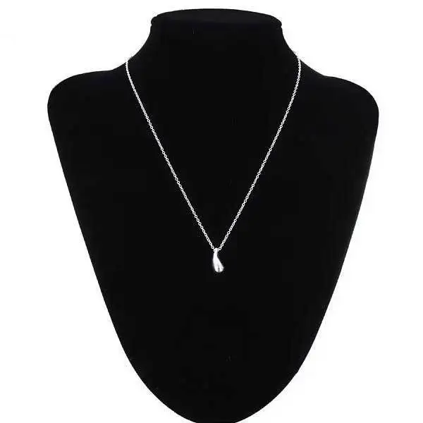 BuyGento Cheap 925 Silver Plated Water Drop Pendant Necklace Metal Chain | Спорт и развлечения