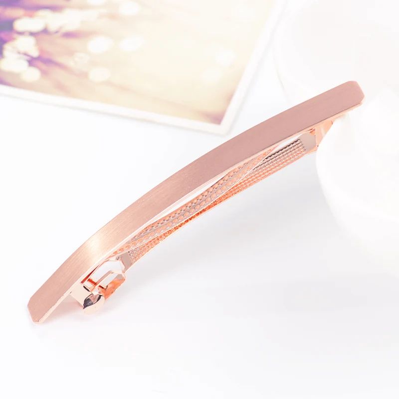 Rose Gold EASYA/высококачественные однотонные заколки для волос для женщин, большие металлические аксессуары для волос, головные уборы, заколки для волос - Цвет: Rose Gold