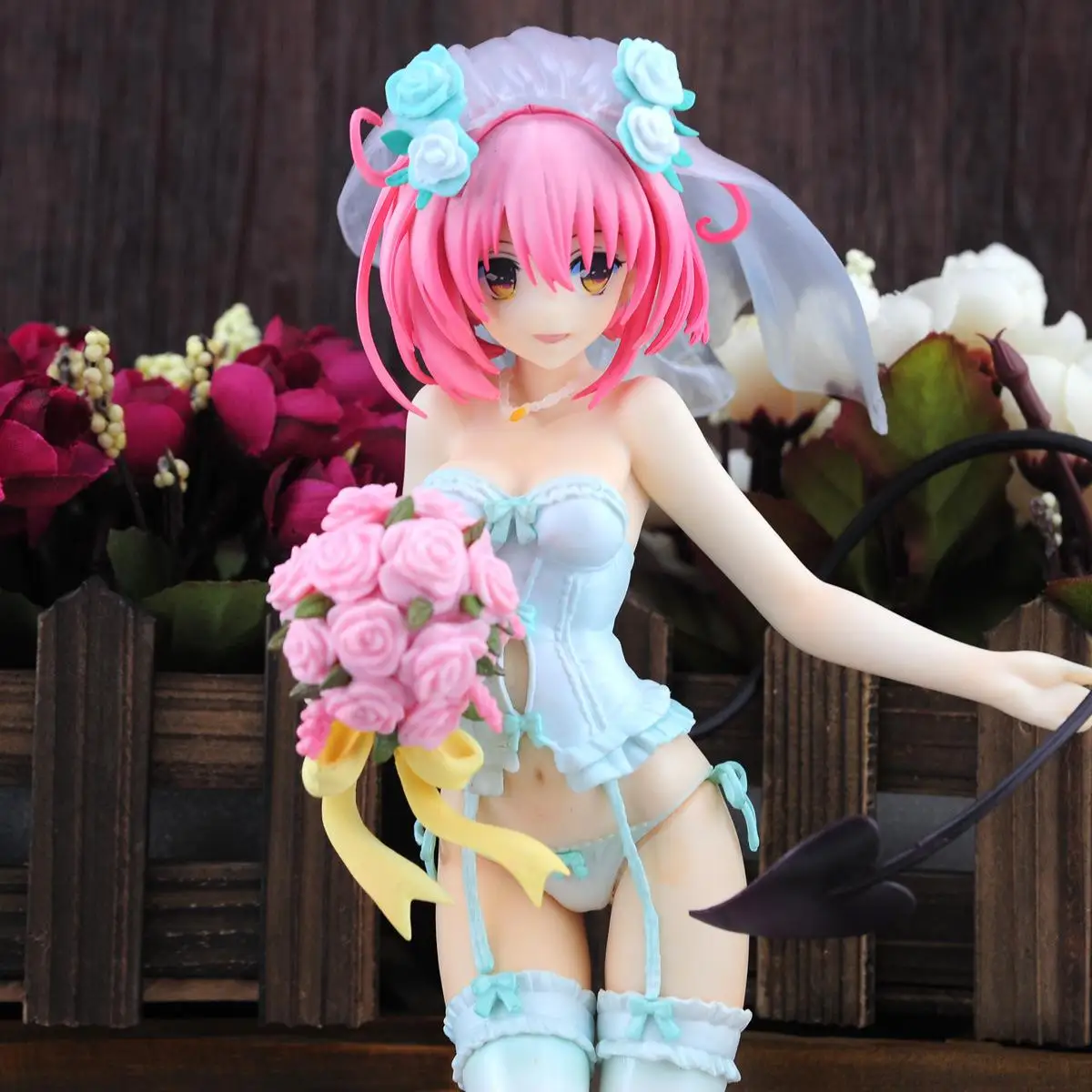 Нижнее белье Свадебное Momo Velia Deviluke To Love-ru фигурка Lala satalin Deviluke Maid милая фигурка девушка из полихлорвинила экшн-игрушка японского аниме - Цвет: Белый