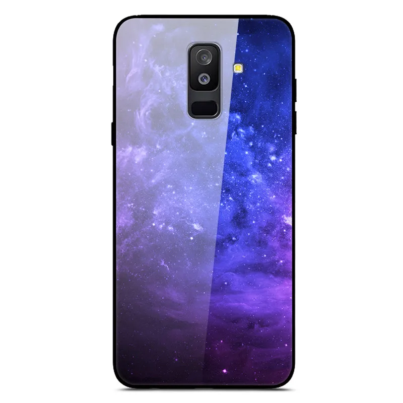 12 Для samsung Galaxy A6 Plus чехол из закаленного стекла с изображением планеты Космос чехол-накладка для samsung A6 Plus A605F+ жесткий чехол из поликарбоната - Цвет: 12