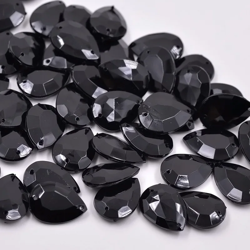 Аппликация черного цвета для шитья 13*18 мм акриловые камни стразы украшения