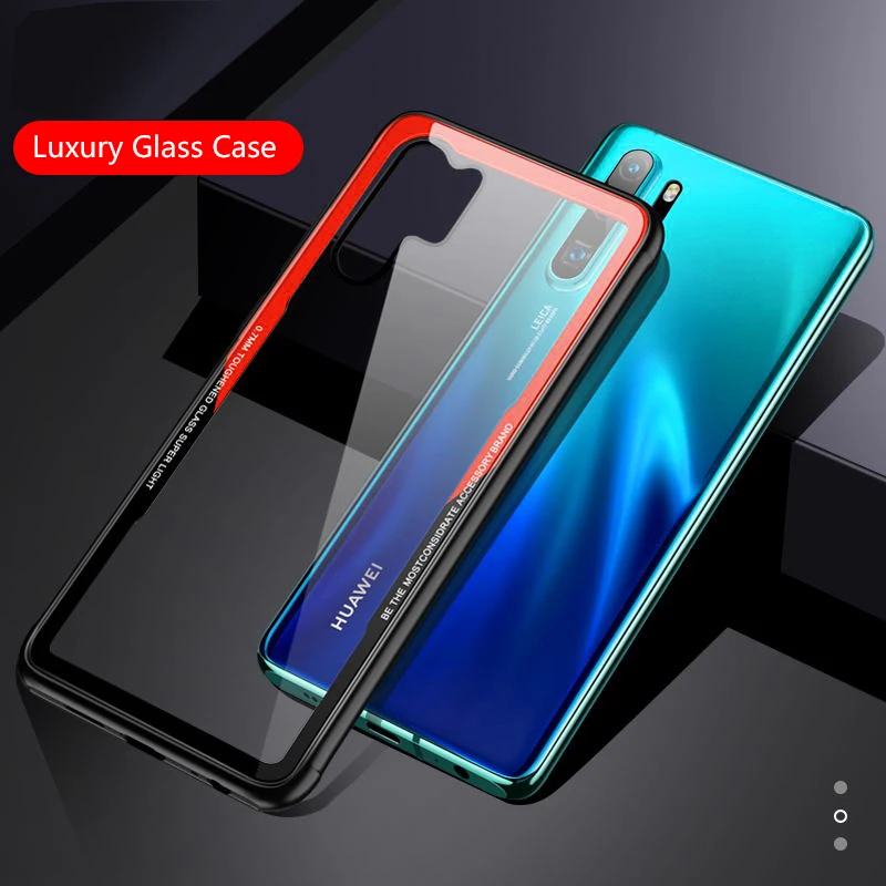 Роскошный стеклянный чехол Essager для huawei P30 Pro mate 20 Pro, задняя крышка из закаленного стекла для huawei P30Pro mate 20, чехол Fundas - Цвет: Black and Red