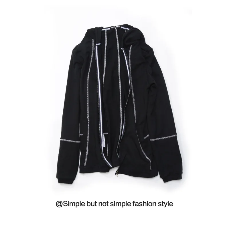

2018 New Hoodies Men Sweatshirts Autumn Winter Cotton Casual Fashion Solid Zipper Hooded Loose Harajuku Male Outwear Jackets