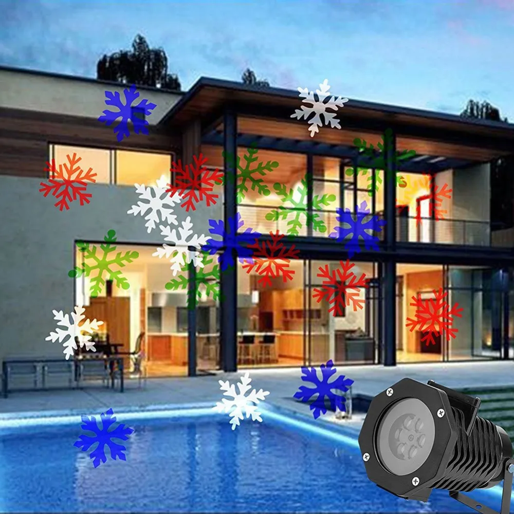 10 Pattern Lens Replaceable LED Rotating Laser Projector Lamp Outdoor Garden Christmas Landscape Projection Night Light | Освещение